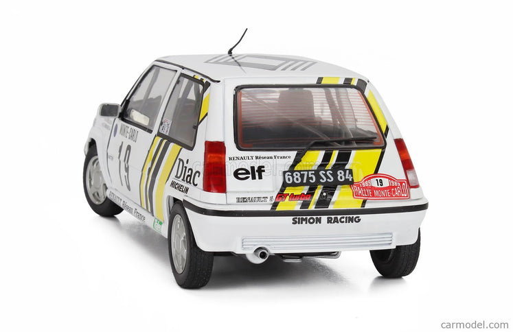 Renault R5 GT Turbo N°19 Rally Montecarlo 1989 Alain Oreille - Gilles Thimonier 1:18 Solido biela žltá
