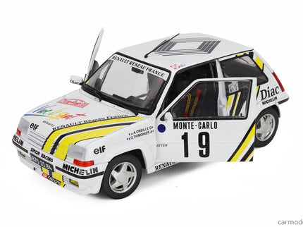 Renault R5 GT Turbo N°19 Rally Montecarlo 1989 Alain Oreille - Gilles Thimonier 1:18 Solido biela žltá