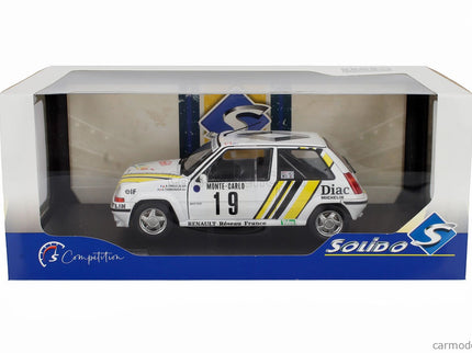 Renault R5 GT Turbo N°19 Rally Montecarlo 1989 Alain Oreille - Gilles Thimonier 1:18 Solido biela žltá
