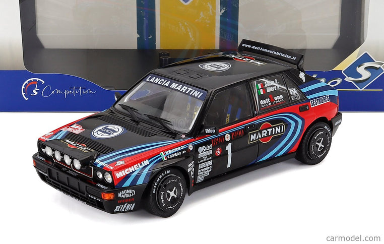Lancia Delta HF Integrale EVO Martini 16V (night Version) N°1 Tribute TO Miki Biasion Rally Montecarlo 1990 1:18 Solido čierna