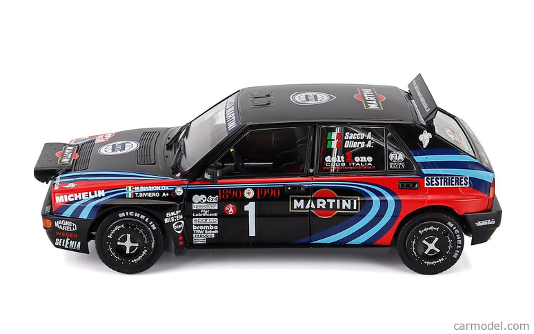 Lancia Delta HF Integrale EVO Martini 16V (night Version) N°1 Tribute TO Miki Biasion Rally Montecarlo 1990 1:18 Solido čierna