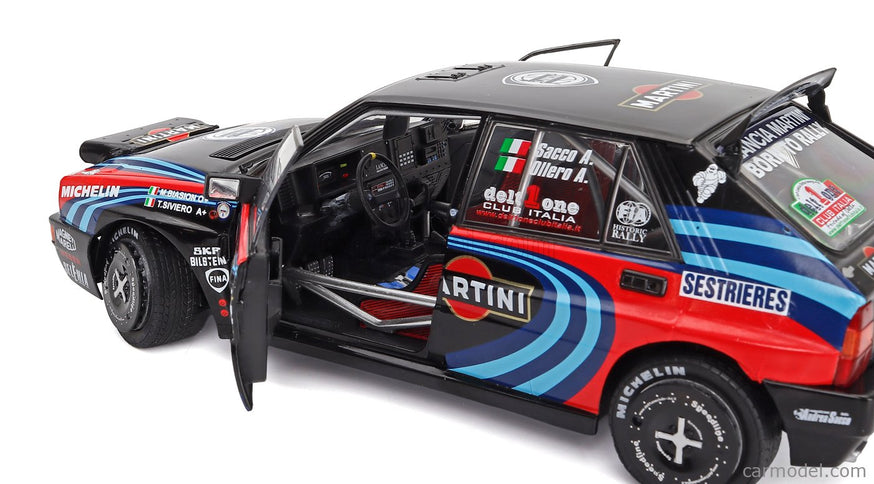 Lancia Delta HF Integrale EVO Martini 16V (night Version) N°1 Tribute TO Miki Biasion Rally Montecarlo 1990 1:18 Solido čierna