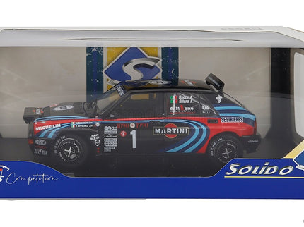 Lancia Delta HF Integrale EVO Martini 16V (night Version) N°1 Tribute TO Miki Biasion Rally Montecarlo 1990 1:18 Solido čierna
