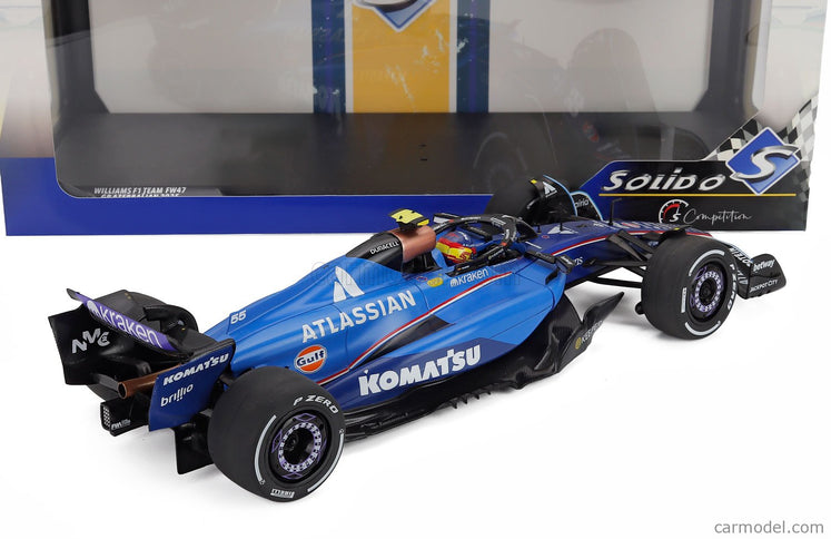 Williams F1 FW47 Team Williams Atlassian Racing N°55 3. Miesto Azerbaijan GP 2025 Carlos Sainz 1:18 Solido modrá čierna