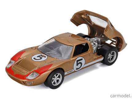 Ford GT40 Mkii 7.0L V8 Team Holman & Moody N°5 3. Miesto 24h Le Mans 1966 Ronnie Bucknum - Dick Hutcherson 1:43 Norev zlatá červená