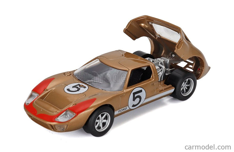 Ford GT40 Mkii 7.0L V8 Team Holman & Moody N°5 3. Miesto 24h Le Mans 1966 Ronnie Bucknum - Dick Hutcherson 1:43 Norev zlatá červená