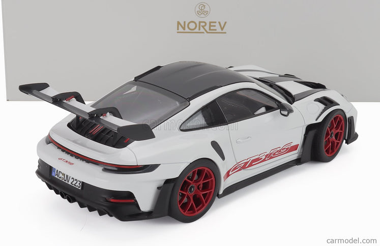 Porsche 911 992 GT3 RS Weissach Package Coupe 2022 1:18 Norev biela čierna červená