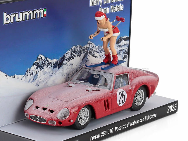 FERRARI | 250 GTO COUPE 1962 - VACANZE DI NATALE CON BABBAZZA 2025 - WITH SKI - MERRY CHRISTMAS - BUON NATALE | RED