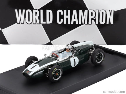Cooper F1 T53 N°1 Majster Sveta Víťaz British GP 1960 Jack Brabham - With Driver Figúrka 1:43 Brumm zelená