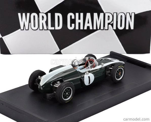 Cooper F1 T53 N°1 Majster Sveta Víťaz British GP 1960 Jack Brabham - With Driver Figúrka 1:43 Brumm zelená