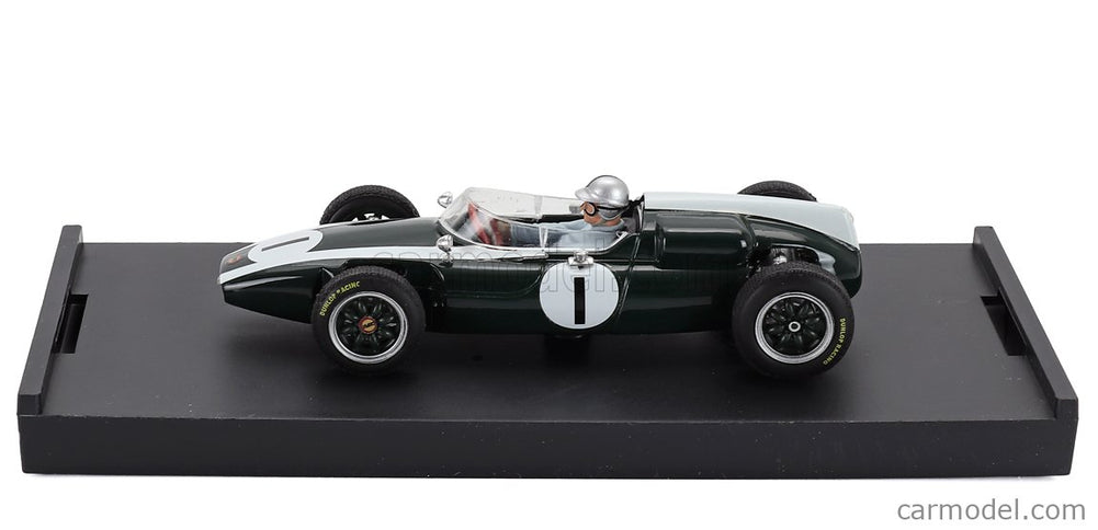 Cooper F1 T53 N°1 Majster Sveta Víťaz British GP 1960 Jack Brabham - With Driver Figúrka 1:43 Brumm zelená