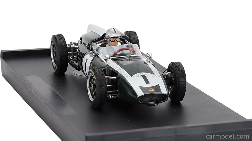 Cooper F1 T53 N°1 Majster Sveta Víťaz British GP 1960 Jack Brabham - With Driver Figúrka 1:43 Brumm zelená