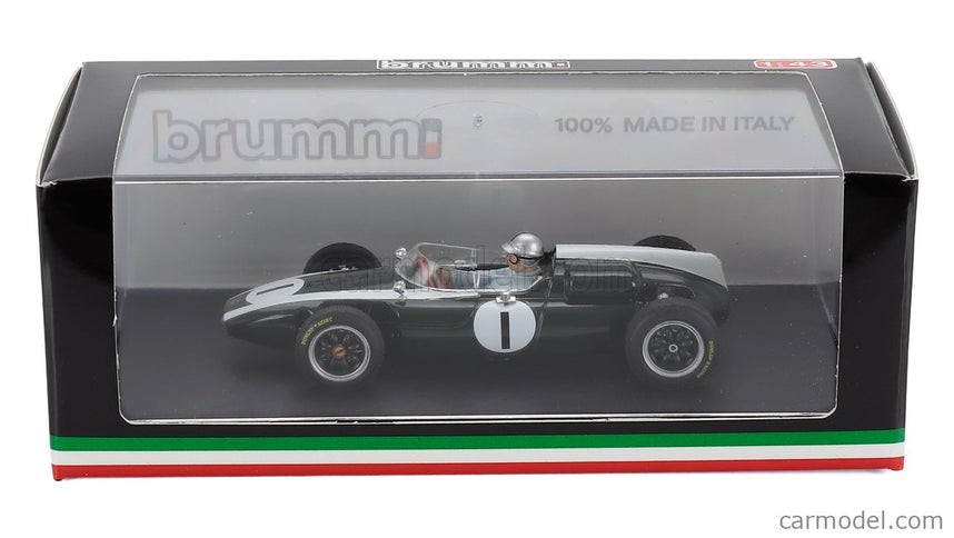 Cooper F1 T53 N°1 Majster Sveta Víťaz British GP 1960 Jack Brabham - With Driver Figúrka 1:43 Brumm zelená