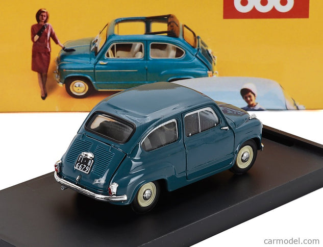 Fiat 600 Berlina 1-SERIES 1955 1:43 Brumm modrá Chiaro - modrá
