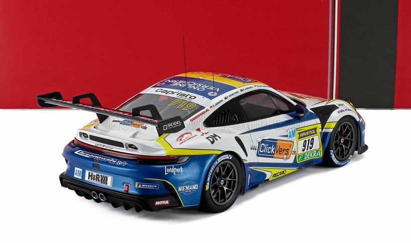 PORSCHE | 911 992 GT3 CUP TEAM CLICKVERSICHERUNG.DE N 919 24h NURBURGRING 2025 ROBIN CHRZANOWSKI - KERSTEN JODEXNIS - RICHARD JODEXNIS - PETER SCHARMACH | WHITE BLUE