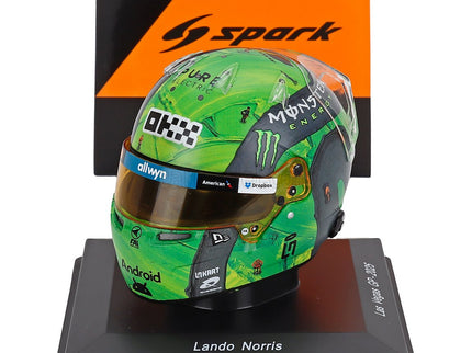 Bell Helmet Helma F1 Lando Norris Majster Sveta Team Mclaren N°4 Las Vegas USA GP 2025 1:5 Spark Model zelená čierna