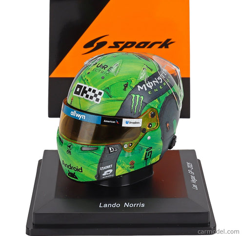 Bell Helmet Helma F1 Lando Norris Majster Sveta Team Mclaren N°4 Las Vegas USA GP 2025 1:5 Spark Model zelená čierna