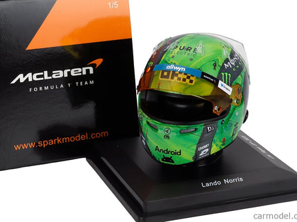 Bell Helmet Helma F1 Lando Norris Majster Sveta Team Mclaren N°4 Las Vegas USA GP 2025 1:5 Spark Model zelená čierna