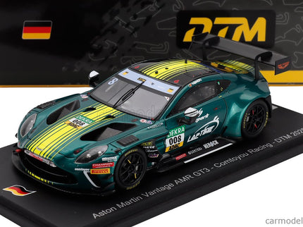ASTON MARTIN Vantage Amr GT3 EVO 4.0L Turbo V8 Team Comtoyou Racing N°008 DTM Sezóna 2025 Nicolas Baert 1:43 Spark Model zelená metalická žltá