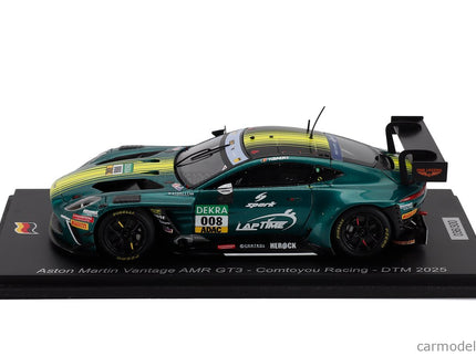 ASTON MARTIN Vantage Amr GT3 EVO 4.0L Turbo V8 Team Comtoyou Racing N°008 DTM Sezóna 2025 Nicolas Baert 1:43 Spark Model zelená metalická žltá