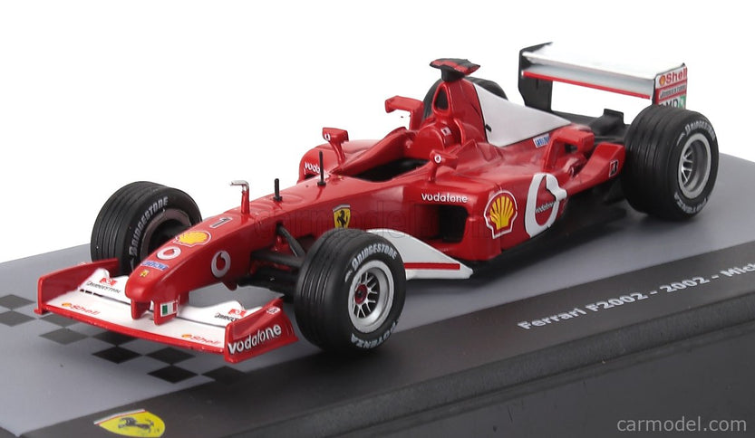 Ferrari F1 F2002 N°1 Majster Sveta Sezóna 2002 Michael Schumacher s vitrínou 1:43 Edicola červená biela