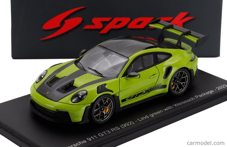 Porsche 911 992 GT3 RS Weissach Package Coupe 2023 1:43 Spark Model zelená čierna