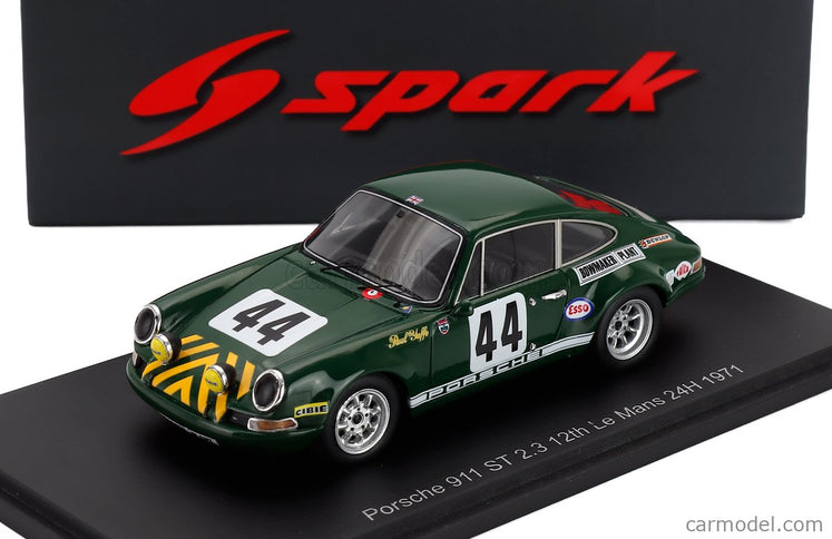 Porsche 911S 2.2L F6 Team Paul Watson Race Organisation N°44 24h Le Mans 1971 Richard Bond - Paul Vestey 1:43 Spark Model zelená