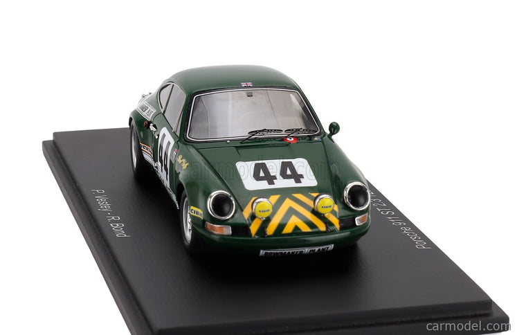 Porsche 911S 2.2L F6 Team Paul Watson Race Organisation N°44 24h Le Mans 1971 Richard Bond - Paul Vestey 1:43 Spark Model zelená