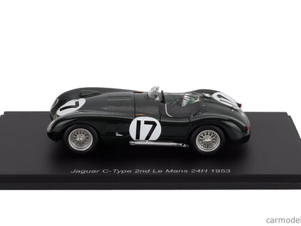 Jaguar C-Type 3.4L S6 Team Jaguar Cars Ltd N°17 2. Miesto 24h Le Mans 1953 Stirling Moss - Peter Walker 1:43 Spark Model British Racing zelená