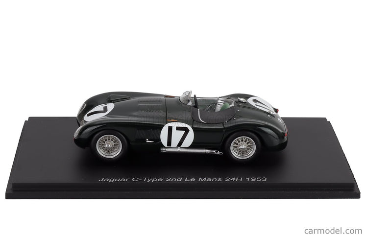 Jaguar C-Type 3.4L S6 Team Jaguar Cars Ltd N°17 2. Miesto 24h Le Mans 1953 Stirling Moss - Peter Walker 1:43 Spark Model British Racing zelená