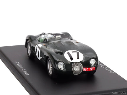 Jaguar C-Type 3.4L S6 Team Jaguar Cars Ltd N°17 2. Miesto 24h Le Mans 1953 Stirling Moss - Peter Walker 1:43 Spark Model British Racing zelená