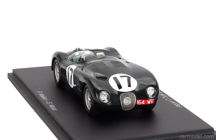 Jaguar C-Type 3.4L S6 Team Jaguar Cars Ltd N°17 2. Miesto 24h Le Mans 1953 Stirling Moss - Peter Walker 1:43 Spark Model British Racing zelená