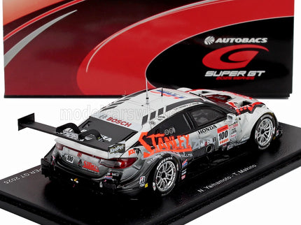 HONDA | CIVIC TYPE R-GT TEAM STANLEY KUNIMITSU N 100 GT500 CLASS SUPER GT 2025 NAOKI YAMAMOTO - ADASUKE MAKINO | WHITE BLACK ORANGE