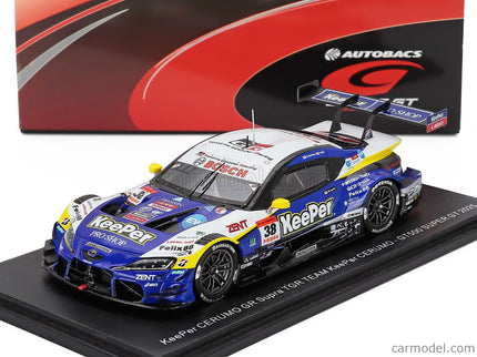 Toyota Supra GR Team Keeper Cerumo N°38 GT500 Class Super GT 2025 Hiroaki Ishiura - Toshiki Oyu 1:43 Spark Model modrá čierna biela