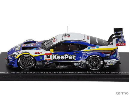 Toyota Supra GR Team Keeper Cerumo N°38 GT500 Class Super GT 2025 Hiroaki Ishiura - Toshiki Oyu 1:43 Spark Model modrá čierna biela
