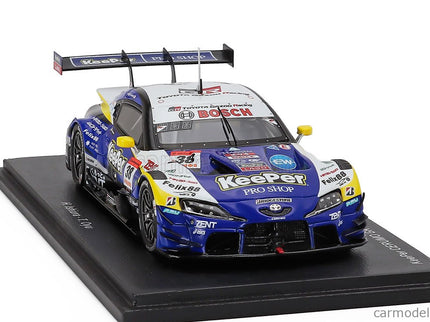Toyota Supra GR Team Keeper Cerumo N°38 GT500 Class Super GT 2025 Hiroaki Ishiura - Toshiki Oyu 1:43 Spark Model modrá čierna biela
