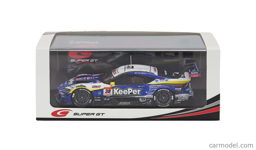 Toyota Supra GR Team Keeper Cerumo N°38 GT500 Class Super GT 2025 Hiroaki Ishiura - Toshiki Oyu 1:43 Spark Model modrá čierna biela