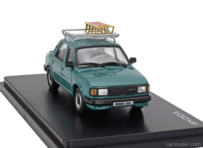 Skoda 120L 1984 With Snow Sledge - Con Slittino 1:42 Abrex tyrkysová