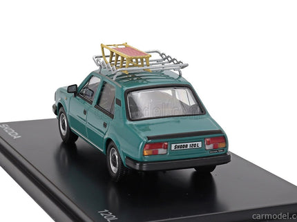 Skoda 120L 1984 With Snow Sledge - Con Slittino 1:42 Abrex tyrkysová
