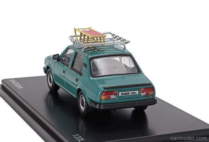 Skoda 120L 1984 With Snow Sledge - Con Slittino 1:42 Abrex tyrkysová