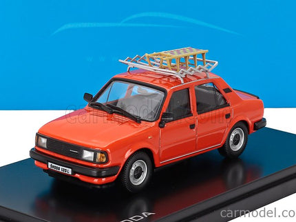 Skoda 120L 1984 With Snow Sledge - Con Slittino 1:43 Abrex oranžová