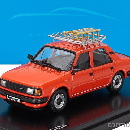 Skoda 120L 1984 With Snow Sledge - Con Slittino 1:43 Abrex oranžová