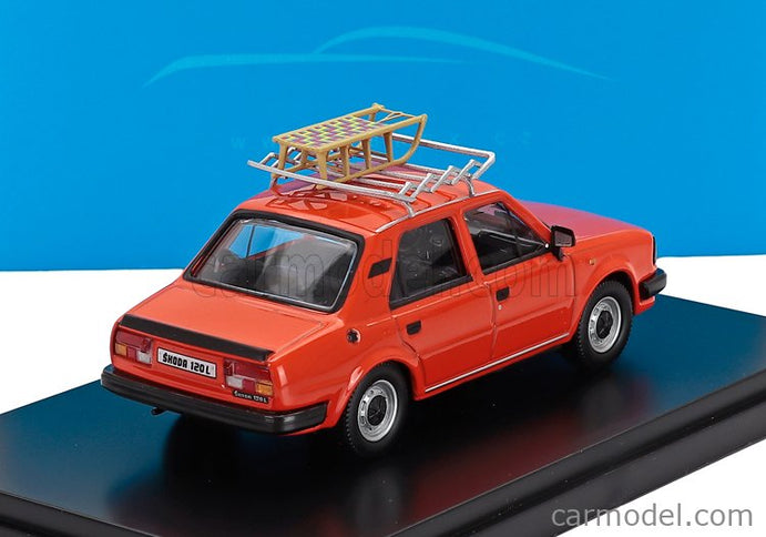 Skoda 120L 1984 With Snow Sledge - Con Slittino 1:43 Abrex oranžová