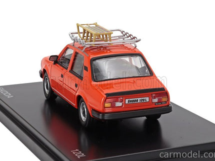 Skoda 120L 1984 With Snow Sledge - Con Slittino 1:43 Abrex oranžová