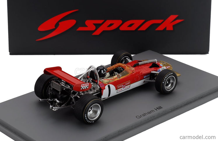 Lotus F1 49B N°1 German GP 1969 Graham Hill 1:43 Spark Model červená zlatá