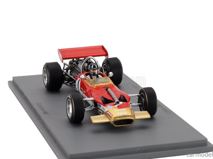 Lotus F1 49B N°1 German GP 1969 Graham Hill 1:43 Spark Model červená zlatá