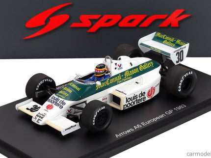 Arrows F1 A6 N°30 Europe GP 1983 Thierry Boutsen 1:43 Spark Model biela zelená