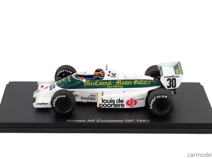 Arrows F1 A6 N°30 Europe GP 1983 Thierry Boutsen 1:43 Spark Model biela zelená