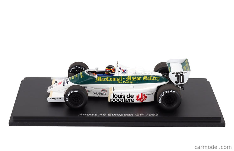 Arrows F1 A6 N°30 Europe GP 1983 Thierry Boutsen 1:43 Spark Model biela zelená