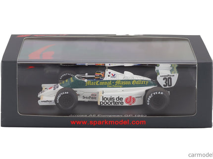 Arrows F1 A6 N°30 Europe GP 1983 Thierry Boutsen 1:43 Spark Model biela zelená